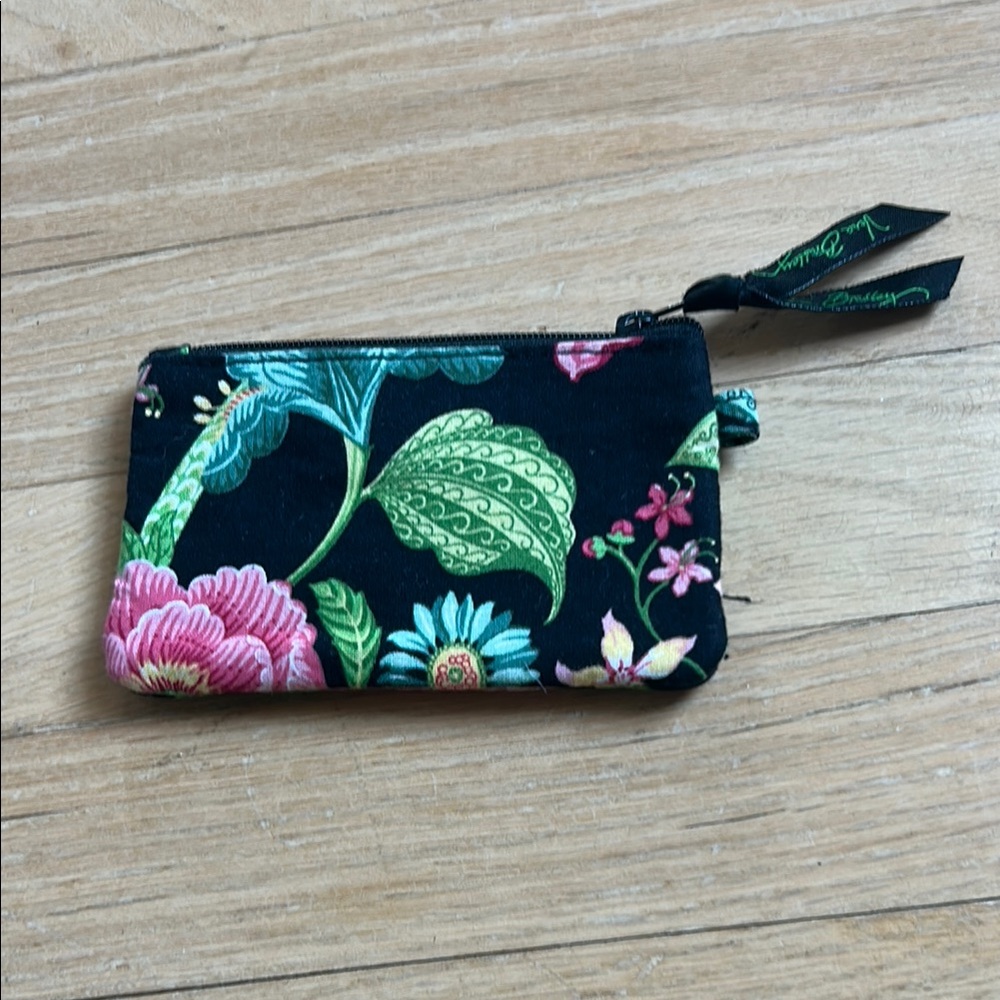 Vera Bradley Black and Pink Floral Wristlet Clutch